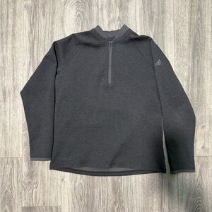 Adidas Men's Gray Quarter-Zip Sweater